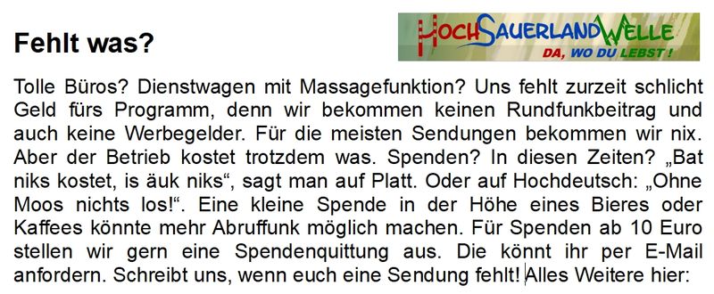 Spendenaufruf